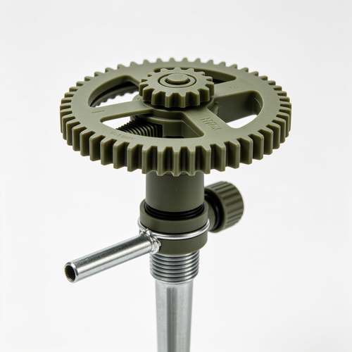 RootedTool H2O-Six Gear-Drive Sprinkler on Metal T-Spike - Customizable Lawn Watering Coverage - Multi-Pattern Rotating Head with Adjustable Spray Range - Durable Outdoor Yard Irrigation Sprinkler - 58573